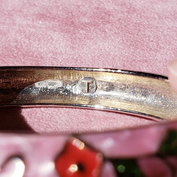 Pink Cloisonné Cloisonne Hinged Floral Bangle Bracelet Accessories Jewelry - Picture 5 of 7